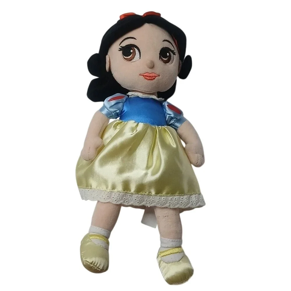 Disney Plush Doll Kids Small Yellow Blue Snow White Princess Satin Dress‎ Bow